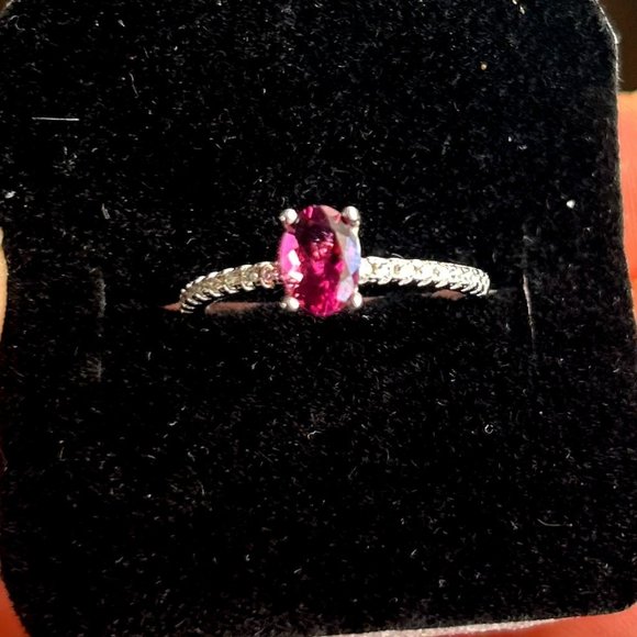 Certified Natural Tourmaline - 0.722 carat gemstone 18kt Gold & Silver Ring - Picture 3 of 5